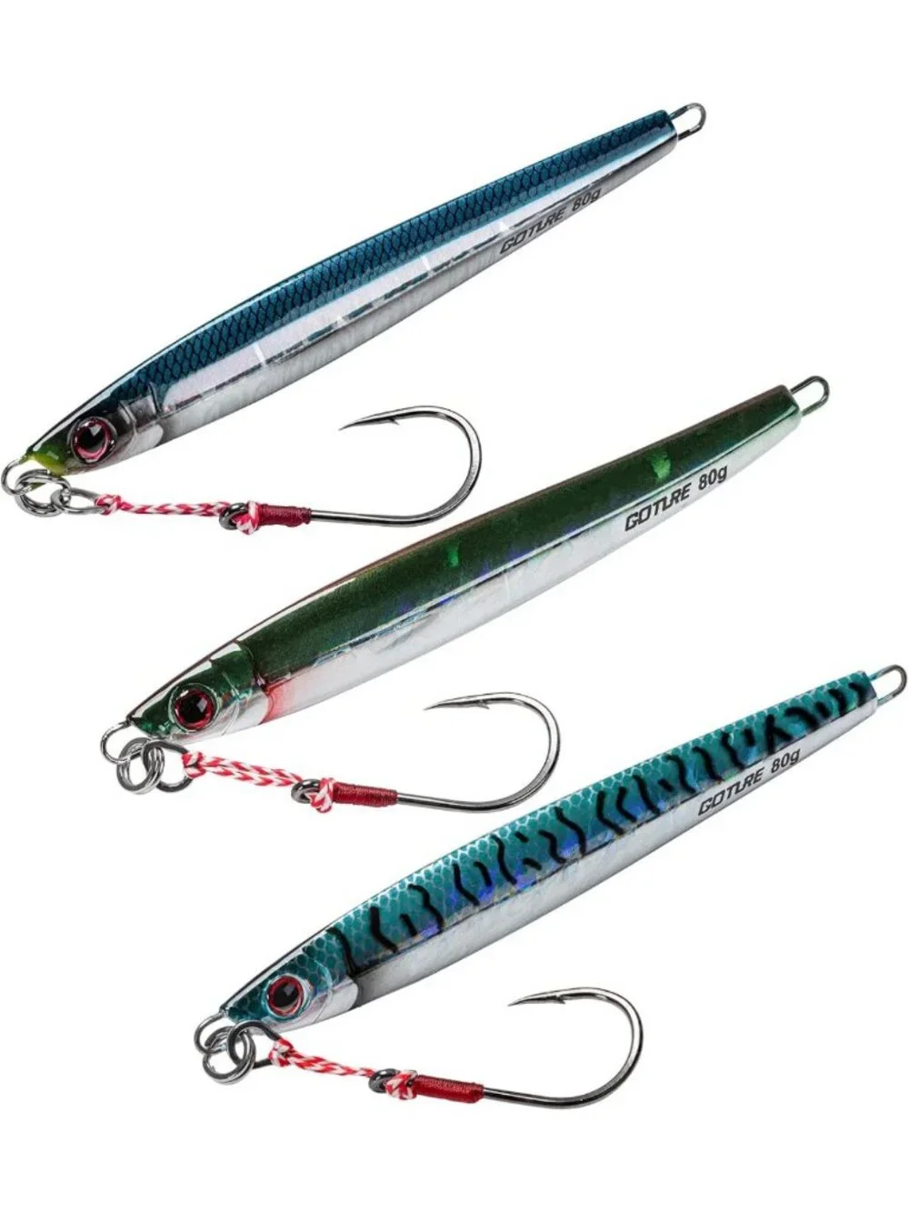 Saltwater Fishing Jigs 60g-200g | Vertical Jigs with Assist Hook for Deep Sea